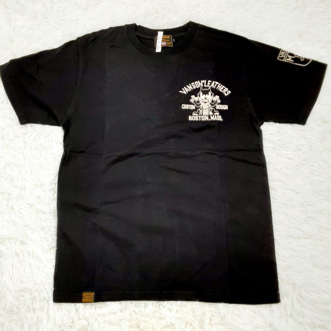 美品◎VANSON FELIX バンソン フェリックス Tシャツ 刺繍 ワッペン