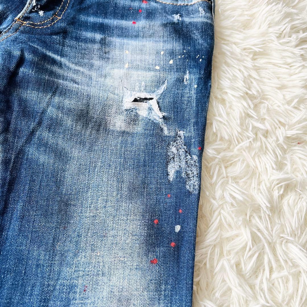 【極美品✨】DSQUARED2　ジーンズ　ダメージ加工　ペイント　ストレッチ