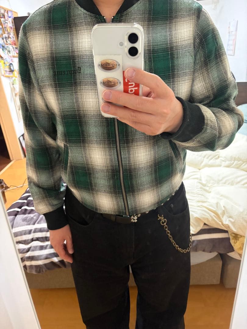 残*☀様 Supreme Shadow Plaid Bomber Jacket