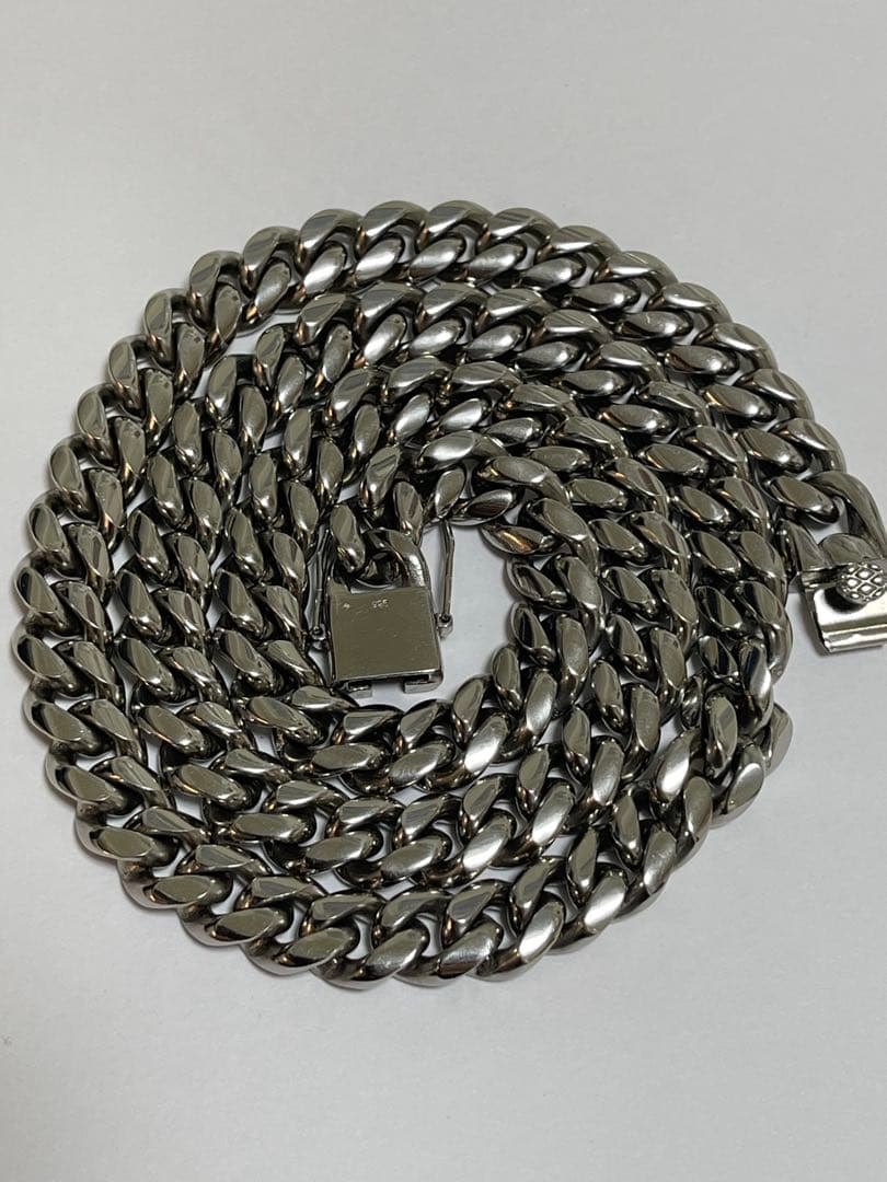 美品　特別製　シルバー925　喜平　マイアミ　チェーン　メンズ　ネックレス
