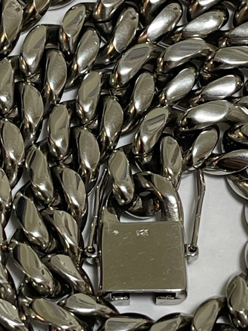 美品　特別製　シルバー925　喜平　マイアミ　チェーン　メンズ　ネックレス