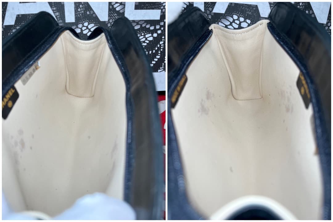 極上美品 シャネル CHANEL CC ポーチ ラムスキン ブラック 183