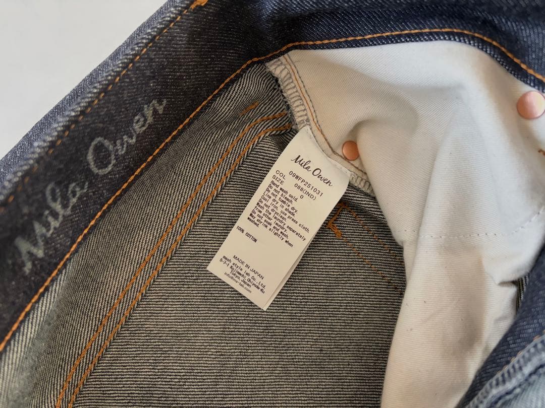 《新品》MilaOwenセルビッチ ワイドストレート デニムパンツ サイズ0