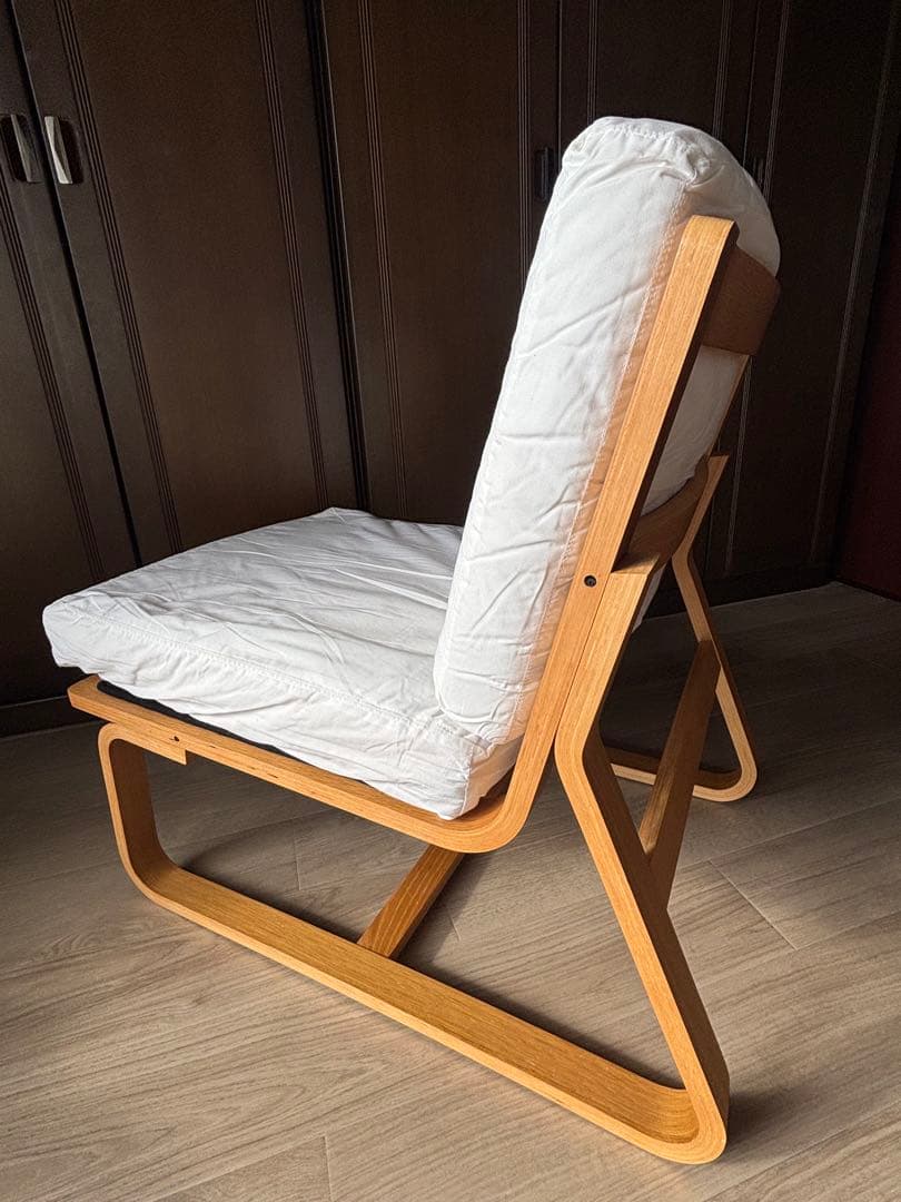 無印良品 リビングでもダイニングでも使える　ソファチェア　オーク材