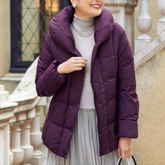 CHARLE×World【コラボ/限定品】高級ダウンジャケット〈Ｌ〉EL90 紫