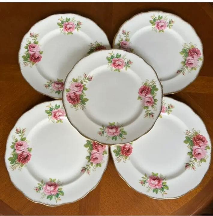 【レア美品】ロイヤルアルバート★アメリカンビューティー★ディナー皿　5枚