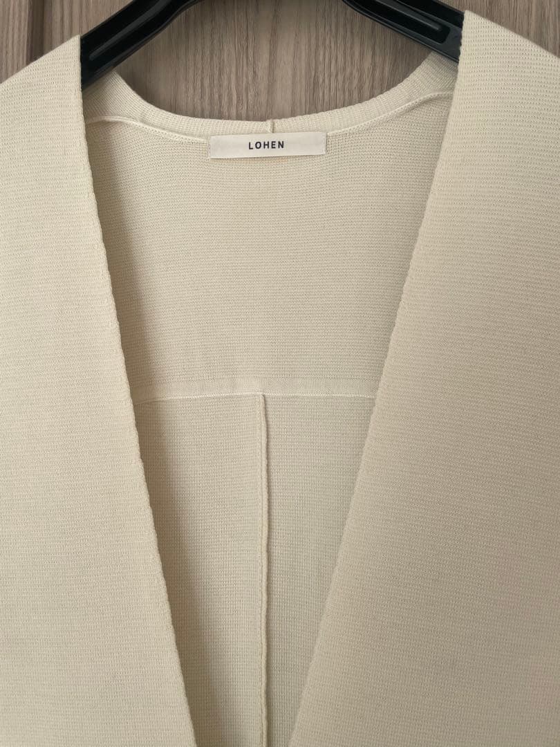 美品★LOHENローヘン2022AWミラノリブニットオールインワン ホワイト38