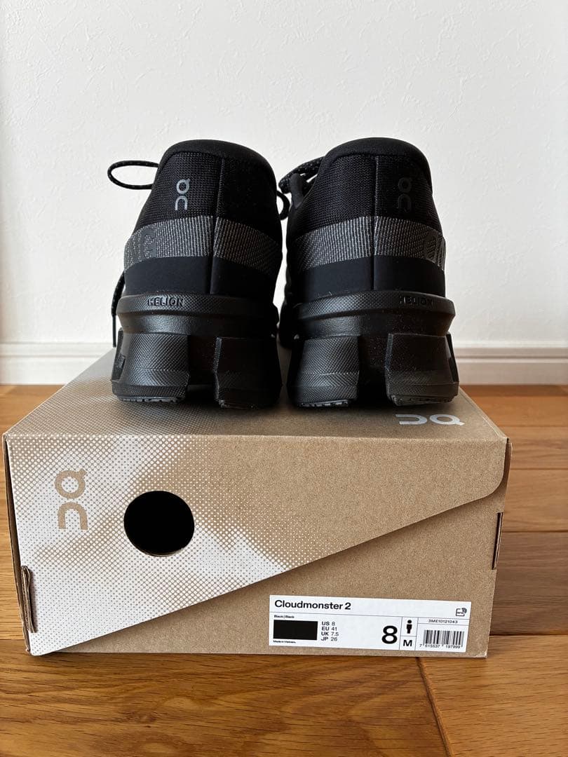 靴 On Cloudmonster2 black/black 26cm