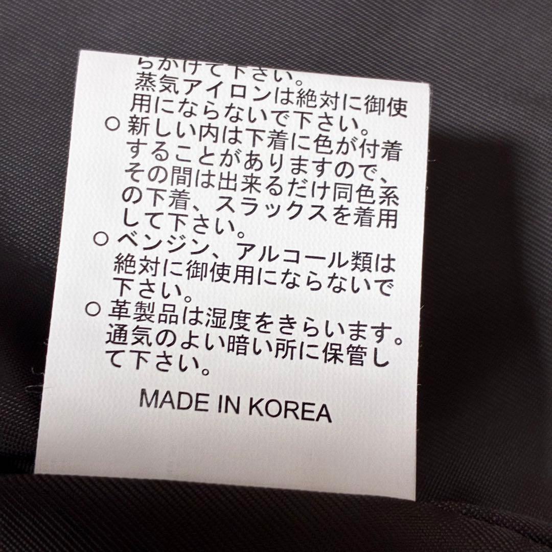 美品/アルパカレザー スタンドカラー ジャケット コート L相当 グレー