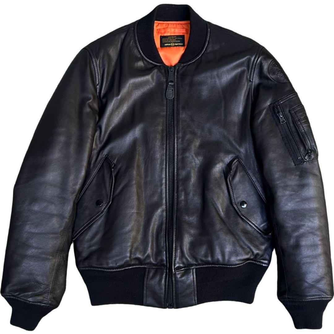 Alpha fragment soph トリプルコラボ レザー ma-1 黒