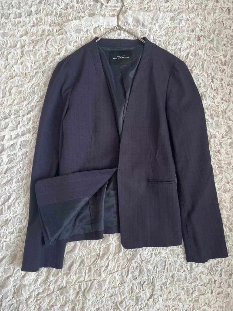 green label relaxingネイビーパンツスーツセット セットアップ