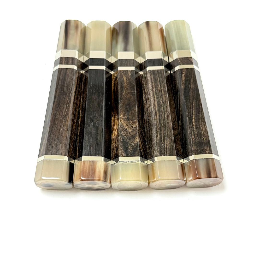 5本セット 三段 白水牛角 柳刃300 黒檀 柳刃尺 包丁の柄 八角柄 ハンドル