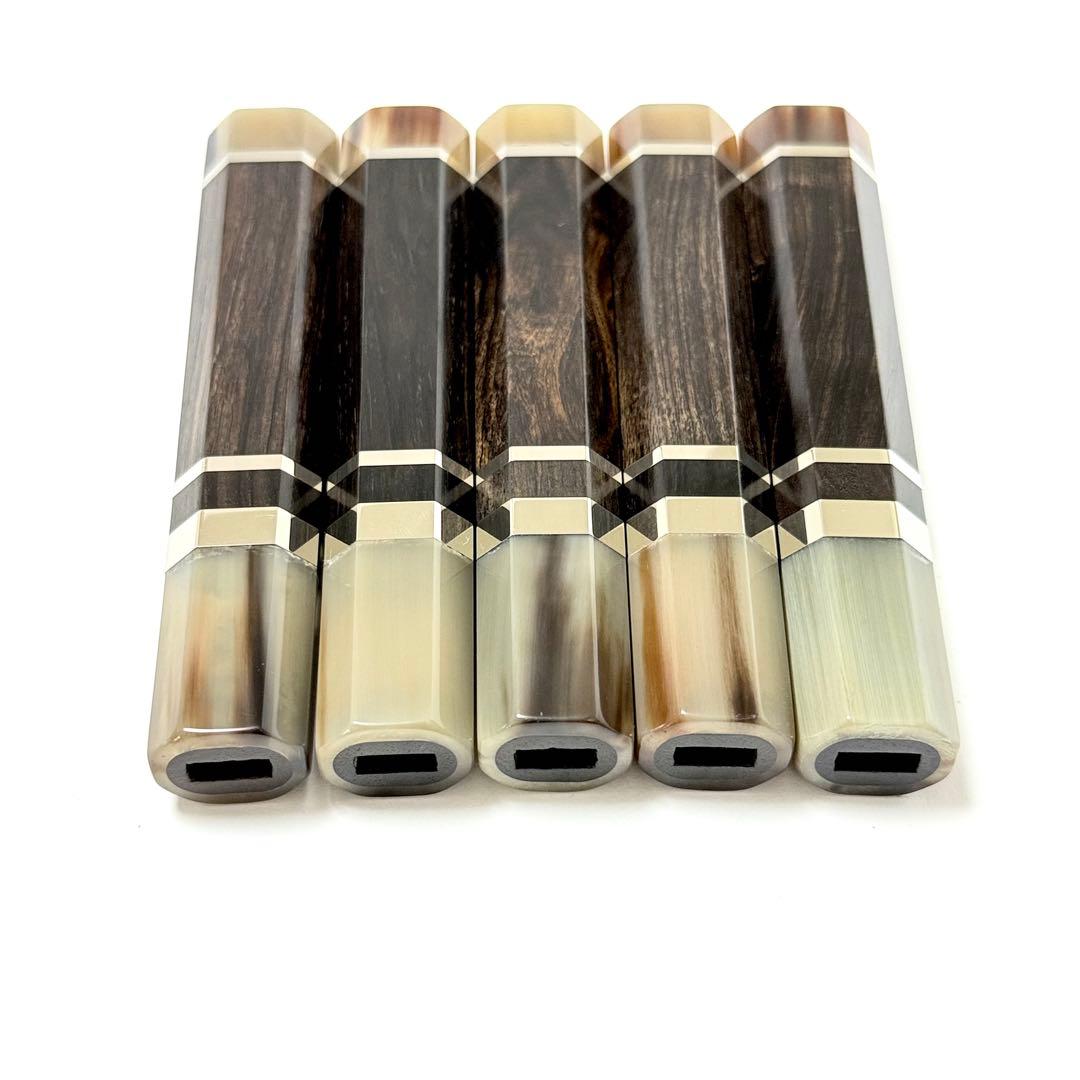 5本セット 三段 白水牛角 柳刃300 黒檀 柳刃尺 包丁の柄 八角柄 ハンドル