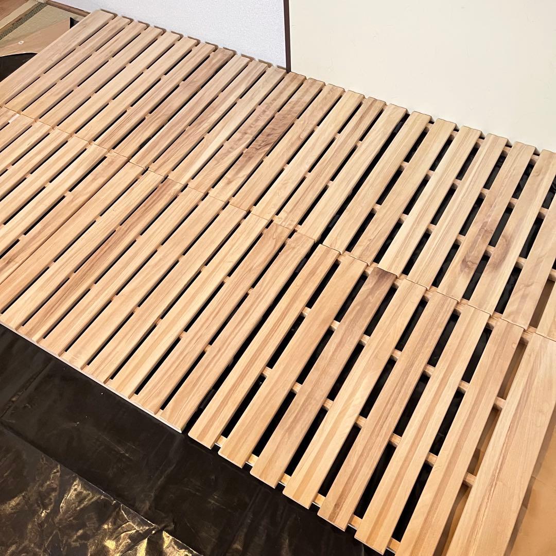 (美品：即日発送)定価12000/三つ折りすのこマット/セミダブル