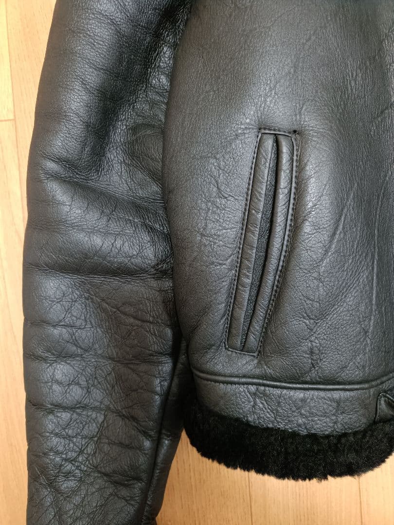 SUZUYA スズヤ ブラック　B-3ジャケット　レザー　羊革