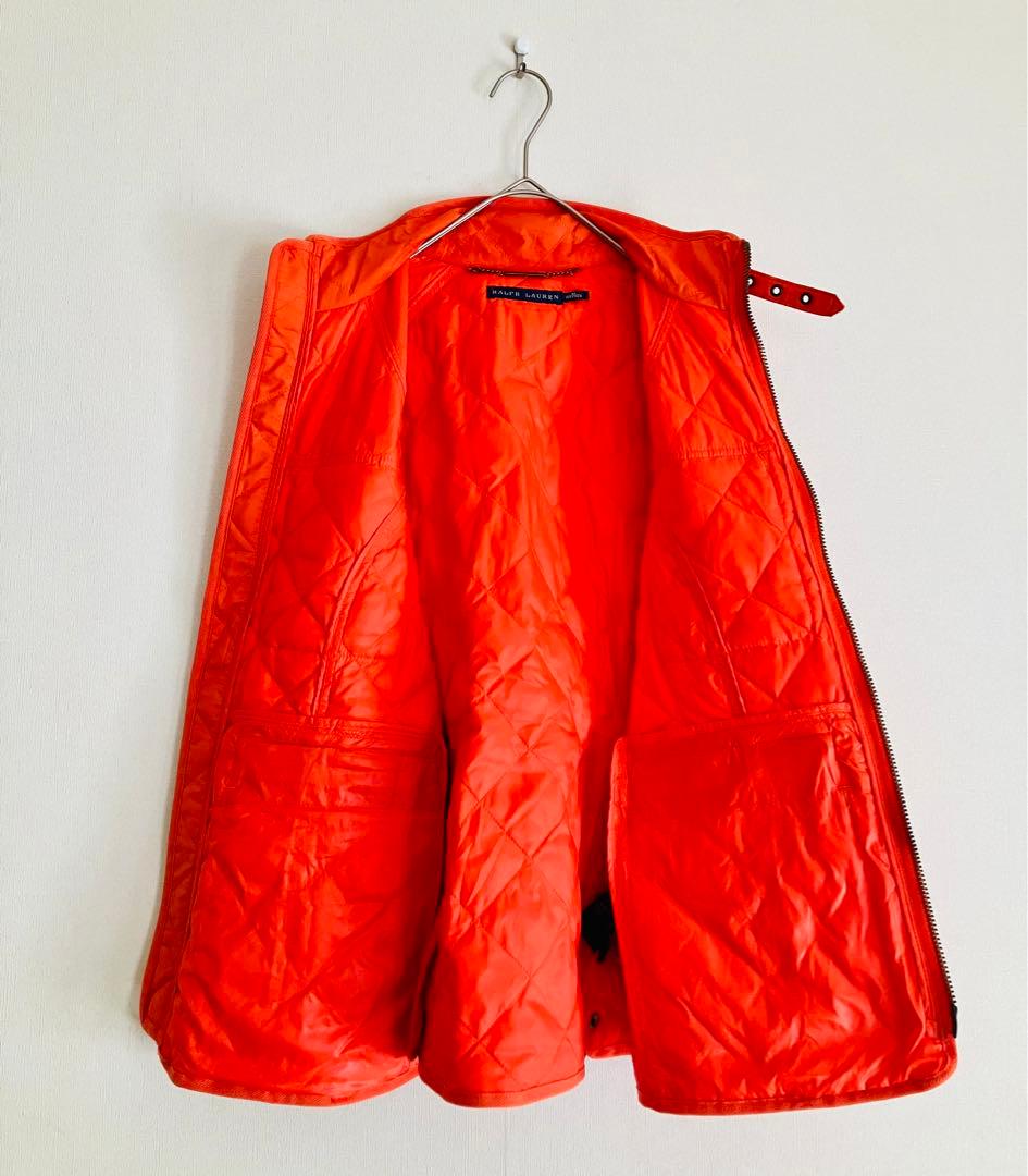 江田英樹★ラルフローレン★オレンジ キルティングベスト★M