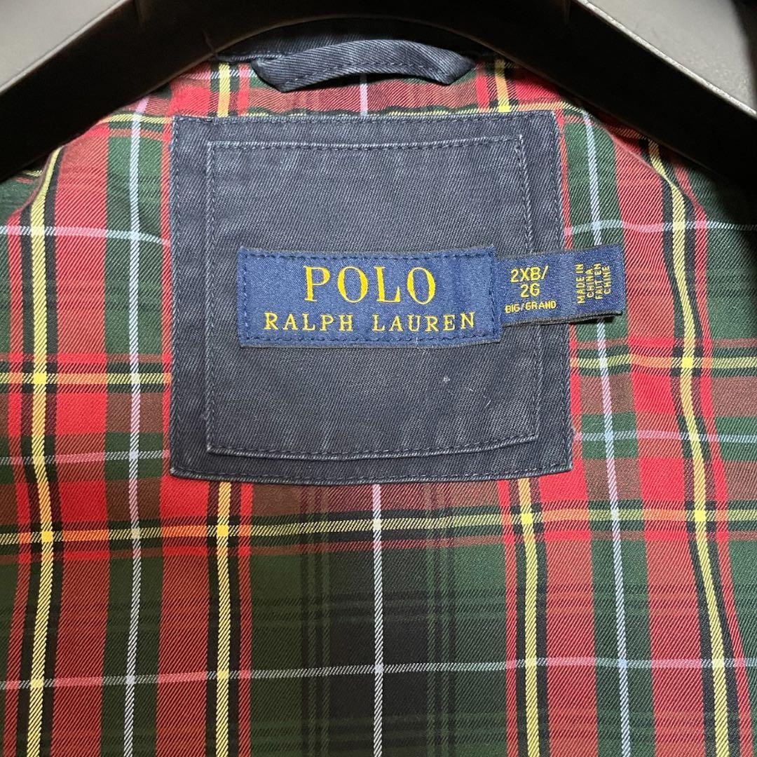 RALPH LAUREN ラルフローレン スイングトップ 2XL 紺 裏チェック