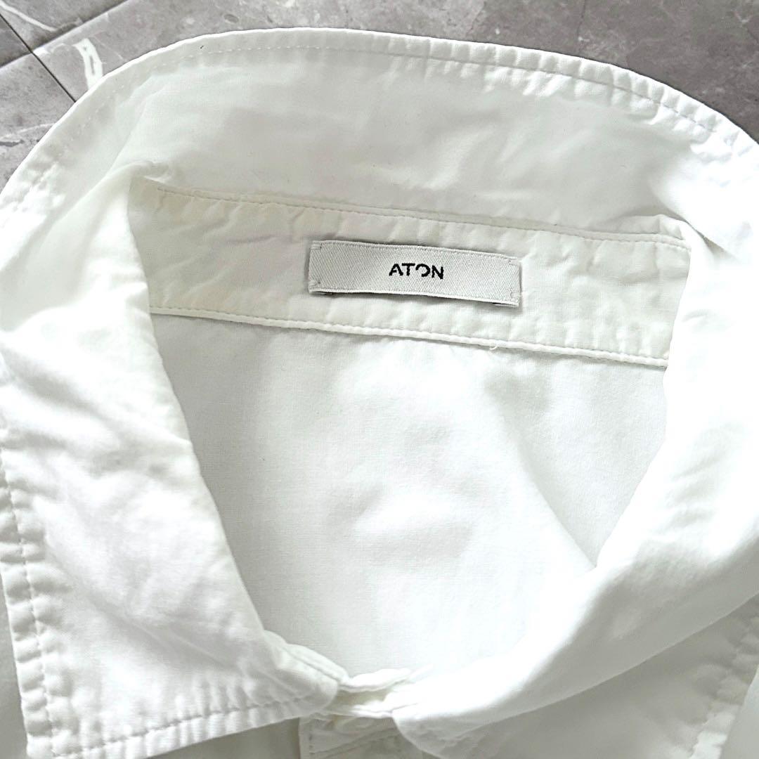 ATON 2023AW レギュラーカラーシャツ ホワイト サイズM 04 大きめ