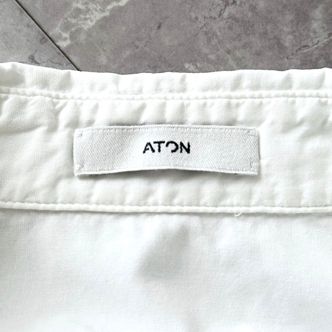 ATON 2023AW レギュラーカラーシャツ ホワイト サイズM 04 大きめ
