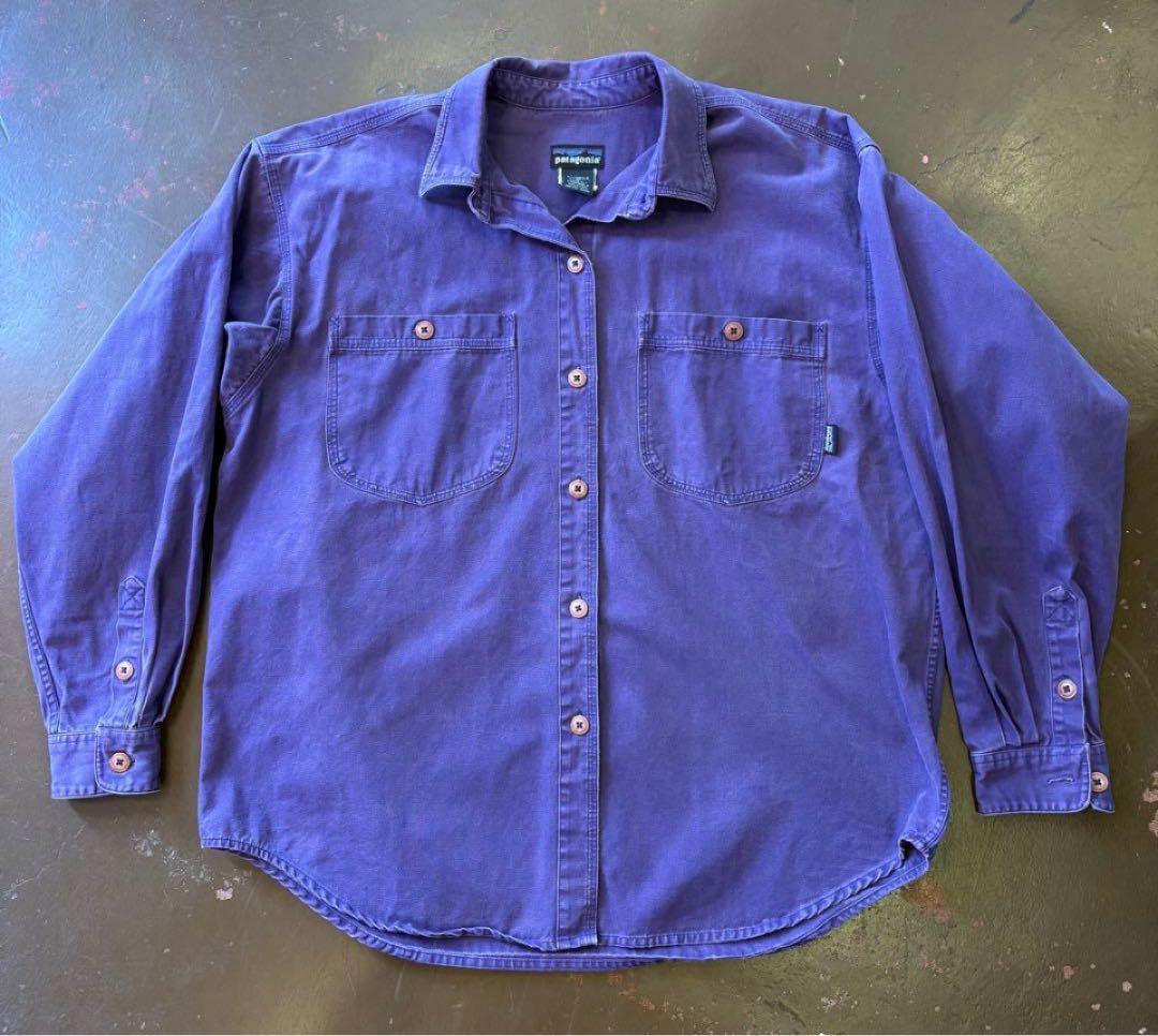 雪なしタグ 90s patagonia ダック シャツ フェード