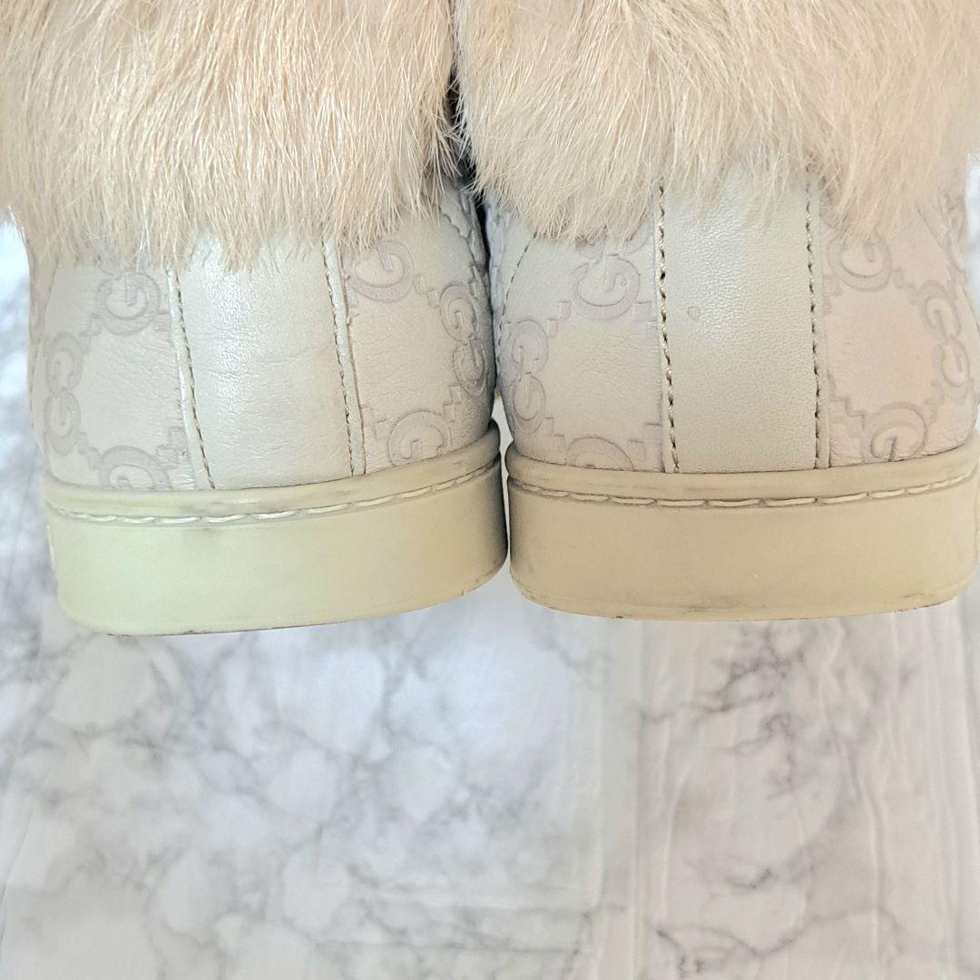 グッチ GUCCI ファートリム ハイカット スニーカー