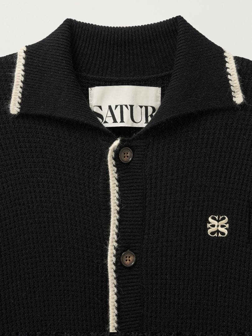 SATUR ニットカーディガン ブラック M