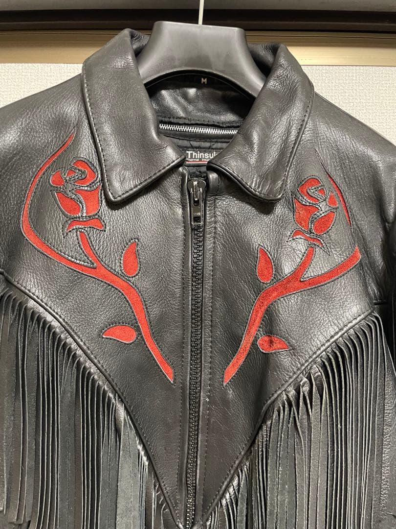 黒のシングルライダースジャケット M