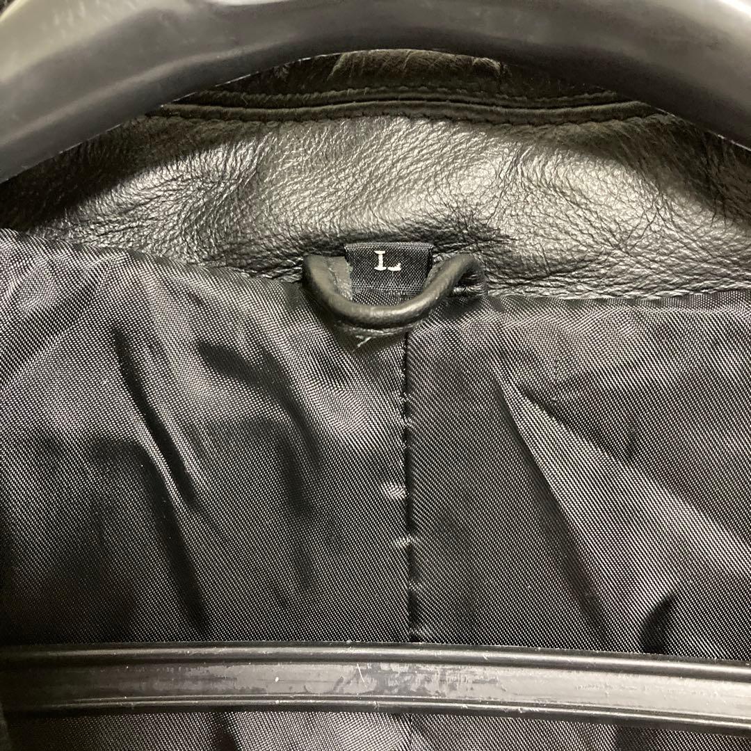 【ビッグサイズ⭐️ヴィンテージ】リアルレザー トレンチコート ロング 極美品⭐️