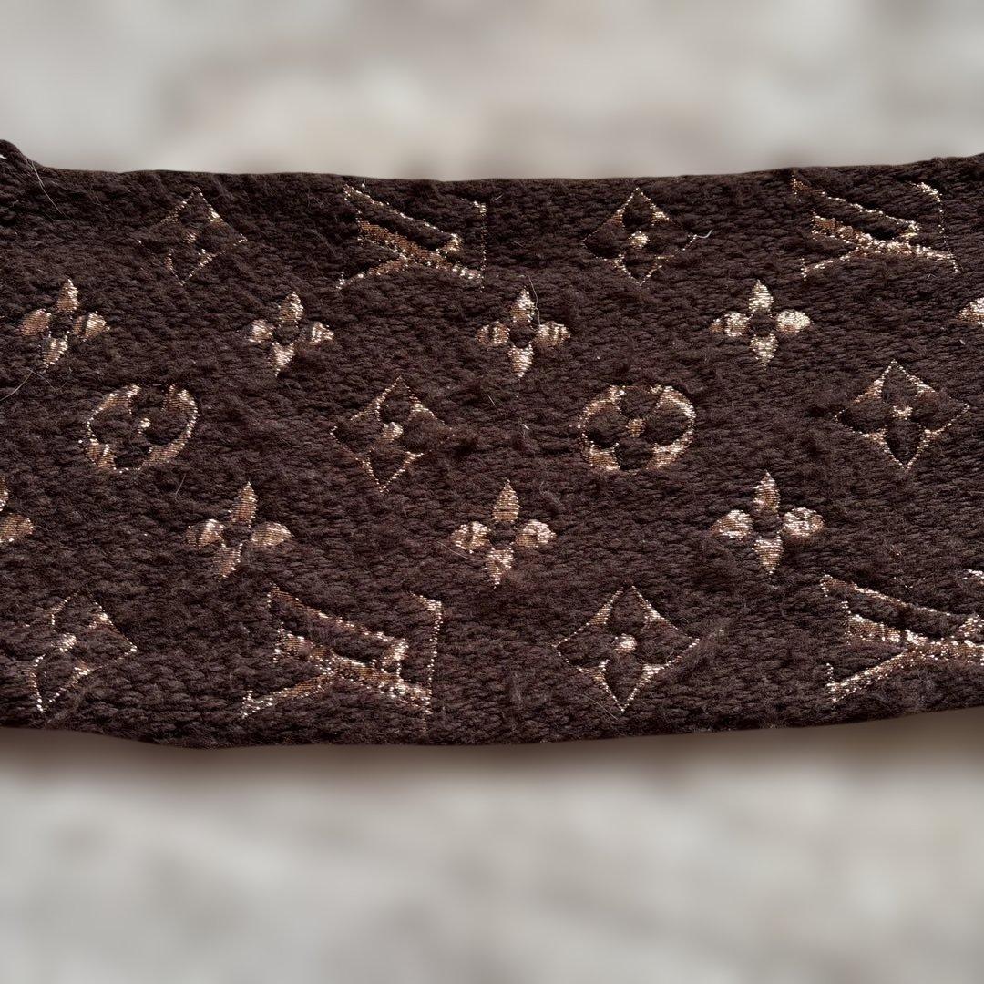 LOUIS VUITTON ブラウン マフラー フリンジ付き