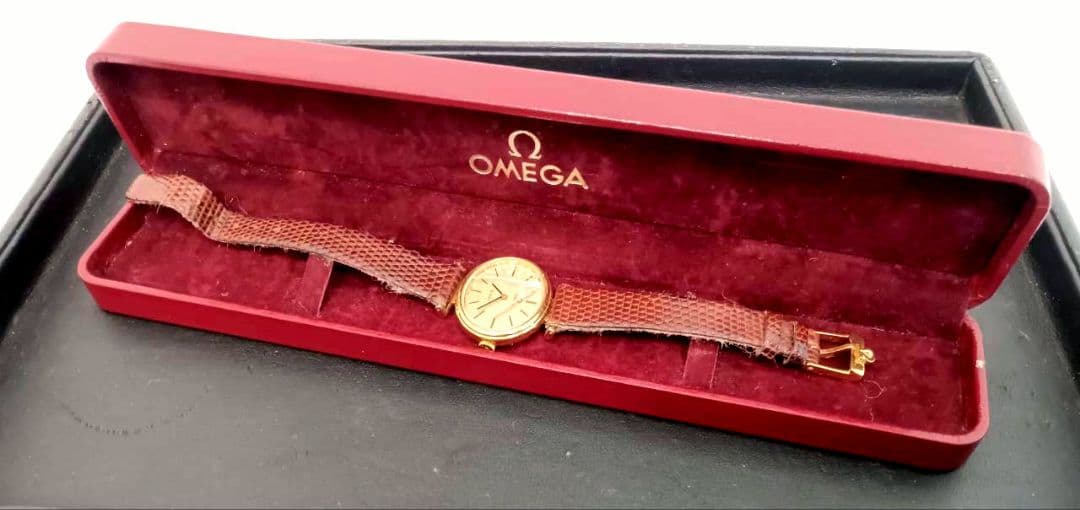 OMEGA 腕時計 ゴールド レザー