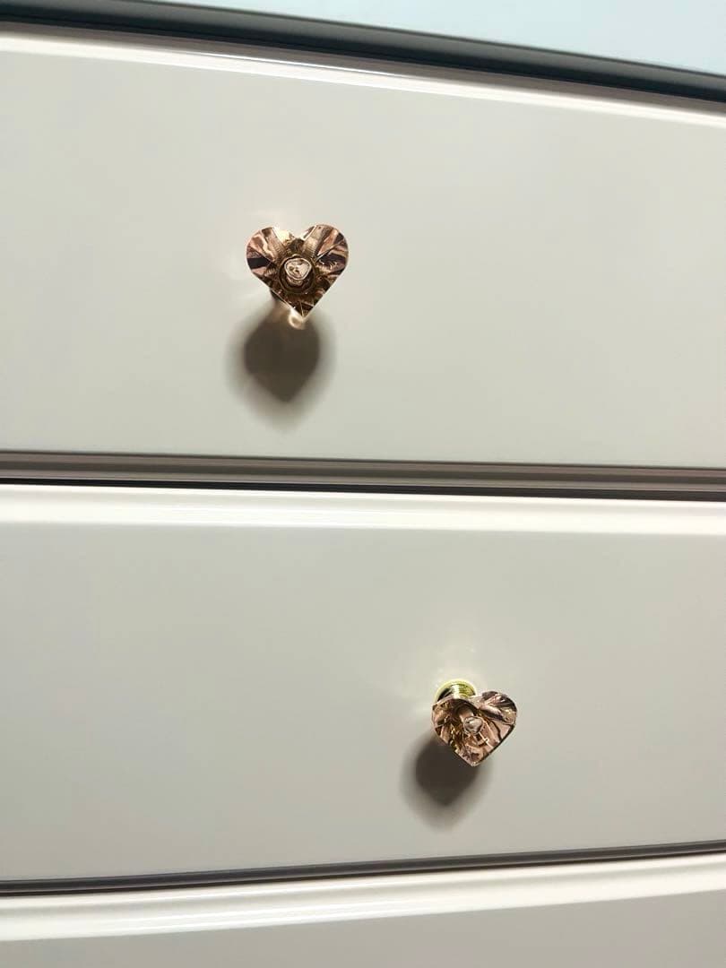 ニトリ ローチェスト 幅100 白 ピンク ハート型取っ手