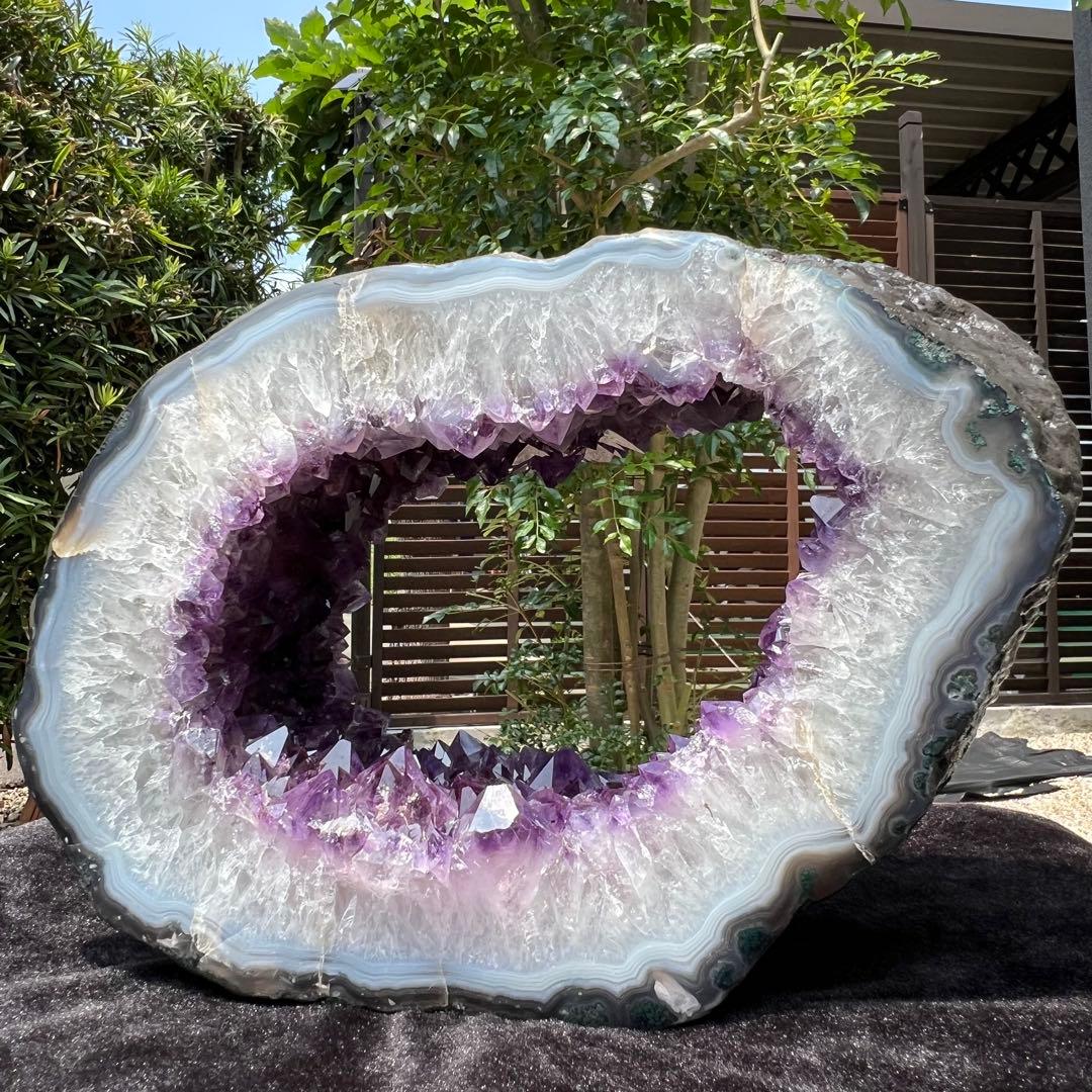 超極大13.21kg☆開運取り込む 素敵な紫水晶☆アメジストドーム 輪切り 原石