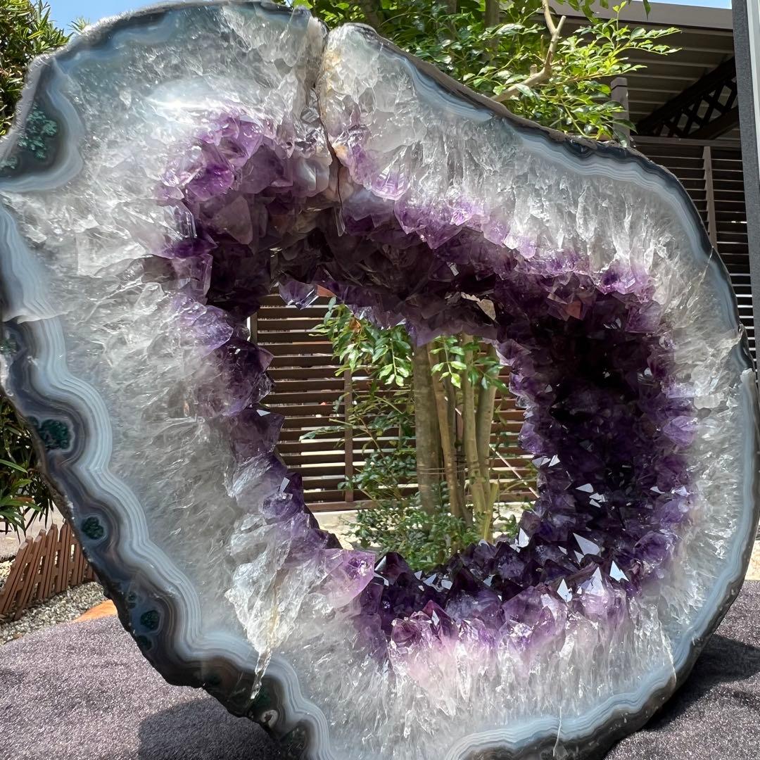 超極大13.21kg☆開運取り込む 素敵な紫水晶☆アメジストドーム 輪切り 原石