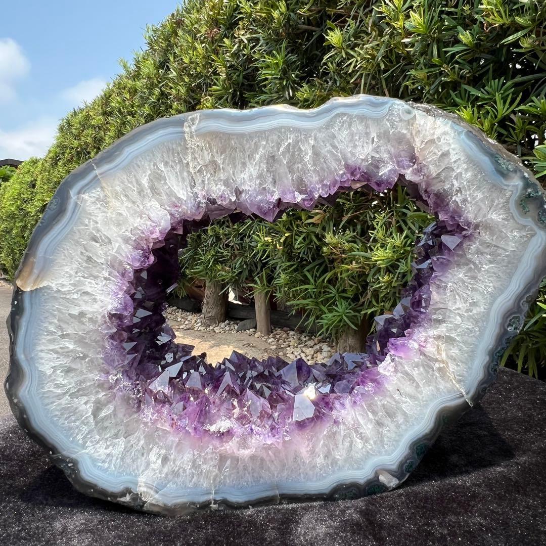 超極大13.21kg☆開運取り込む 素敵な紫水晶☆アメジストドーム 輪切り 原石