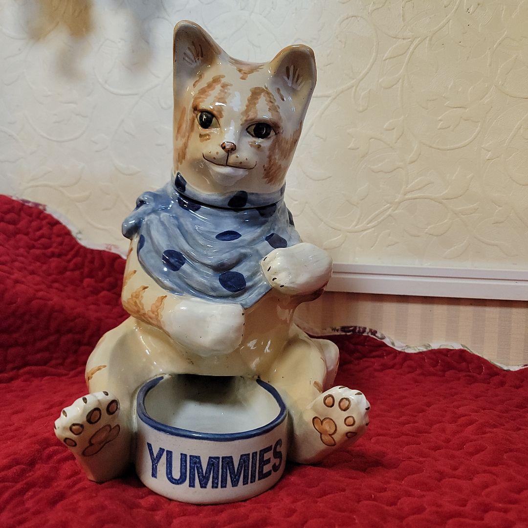 米国　ヴィンテージ　キャットフィーダー　猫の置物 　ルイビルストーンウエア　レア
