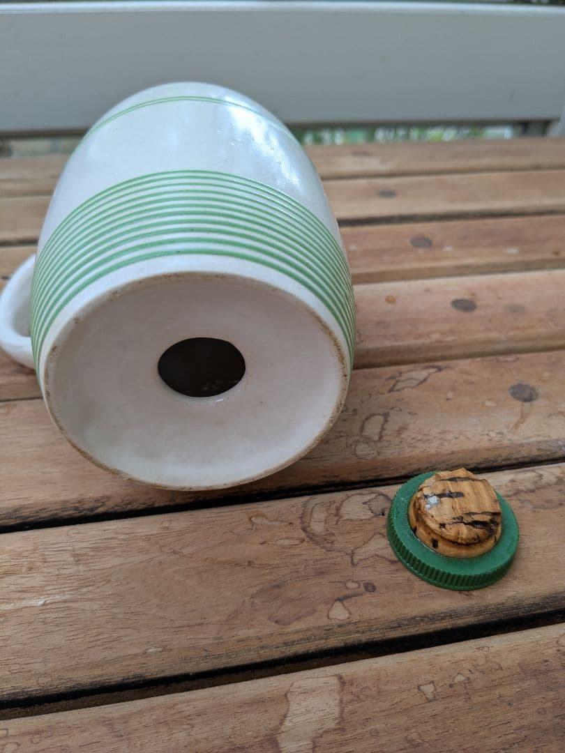 アンティーク フラワー用ポット　小麦粉入れ