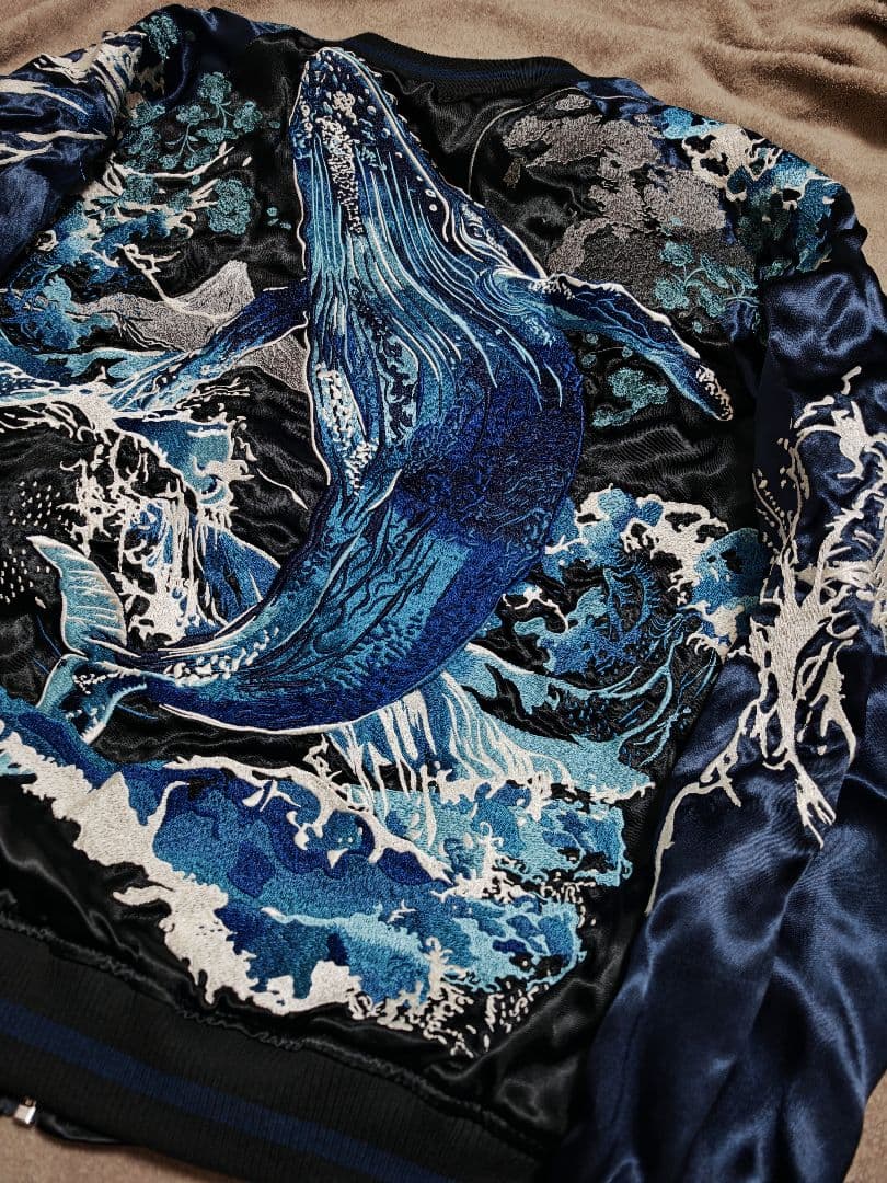 絡繰魂 美品 ２面用 クジラ 日本限定 スカジャン unisex vintage