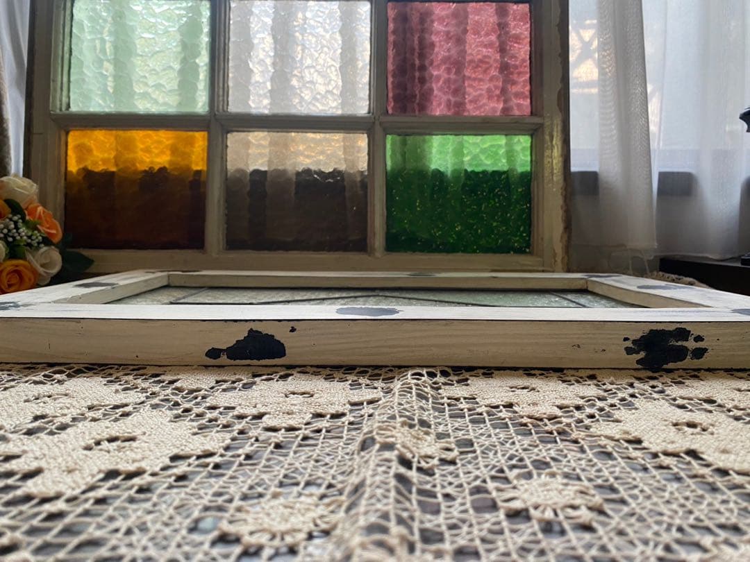 希少 建具 窓枠 昭和レトロ レトロガラス インテリア アンティーク ビンテージ