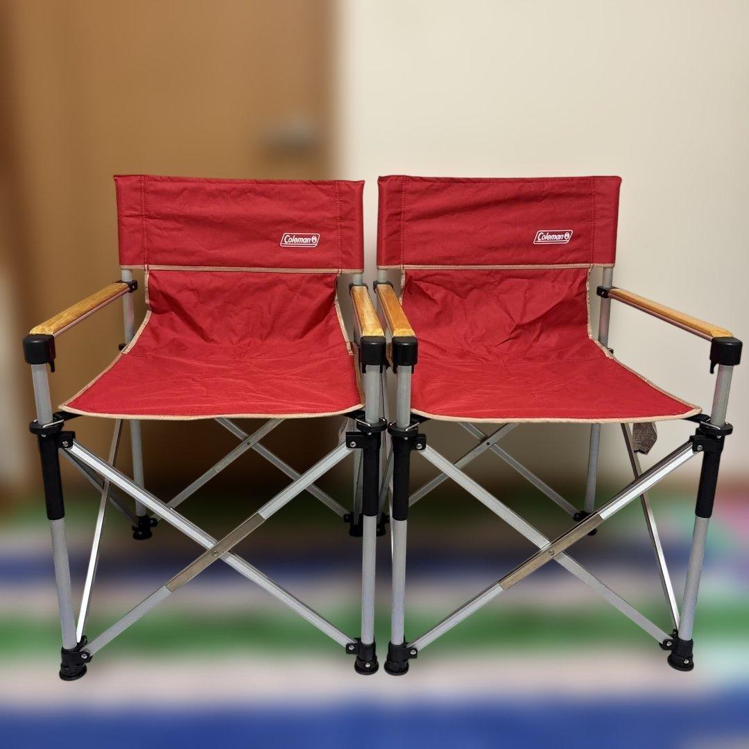 Coleman スリムキャプテンチェア レッド 2脚セット