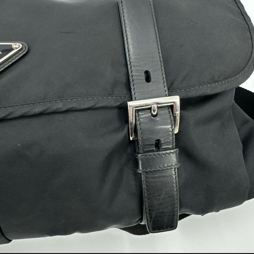 美品/現行✨プラダ メッセージジャーバッグ ショルダー BT0696 ブラック