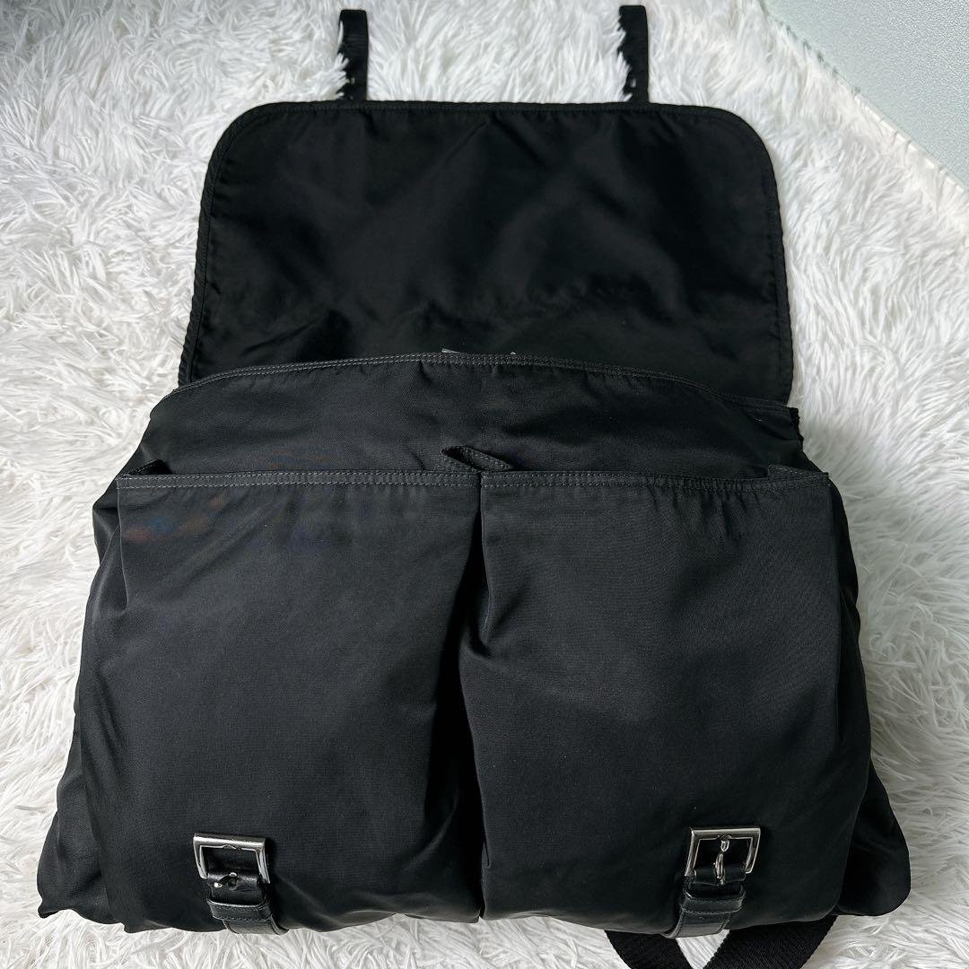 美品/現行✨プラダ メッセージジャーバッグ ショルダー BT0696 ブラック