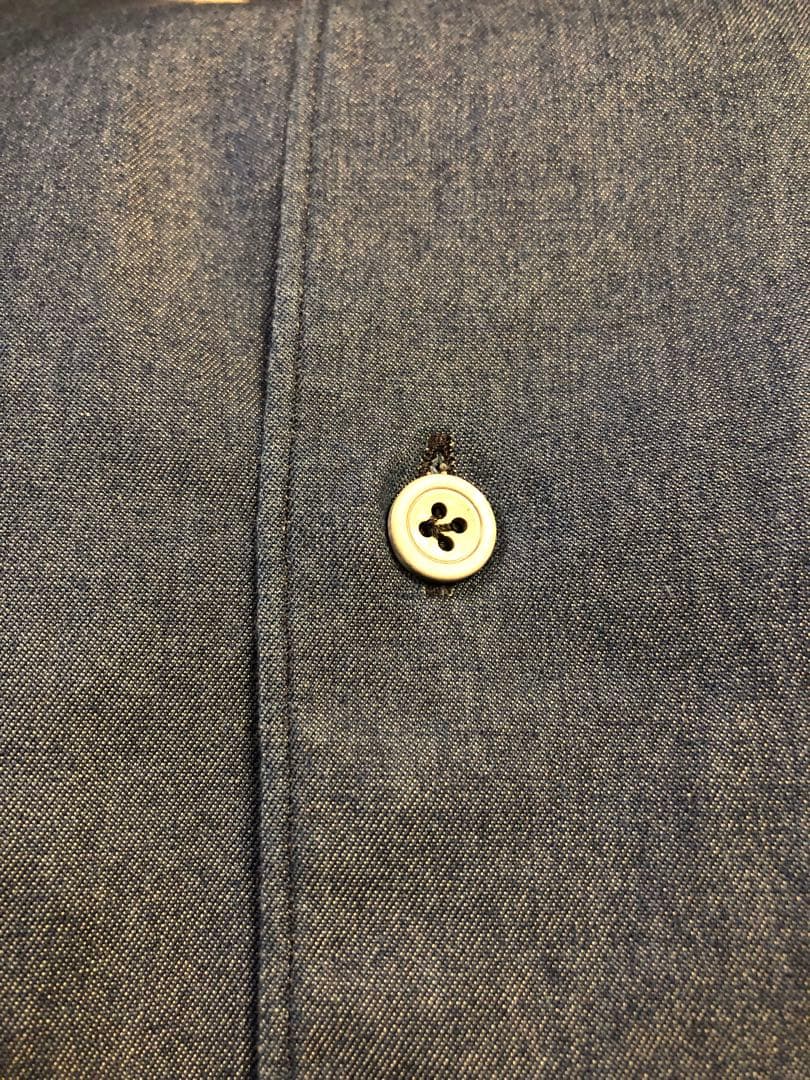 新作 フィナモレ MANUEL ワンピースカラー インディゴ デニムシャツ 38