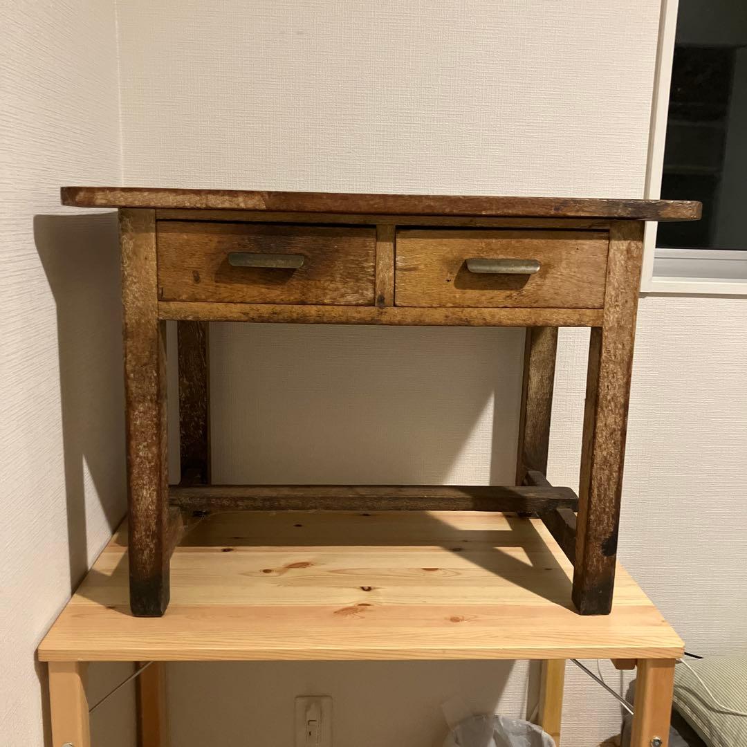 年明けセール！木製机デスク　アンティーク　ヴィンテージ　昭和レトロ