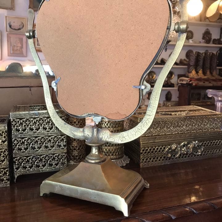 豪華BIG ！40s～50s アメリカアンティーク真鍮鏡ミラーUSA/フランス