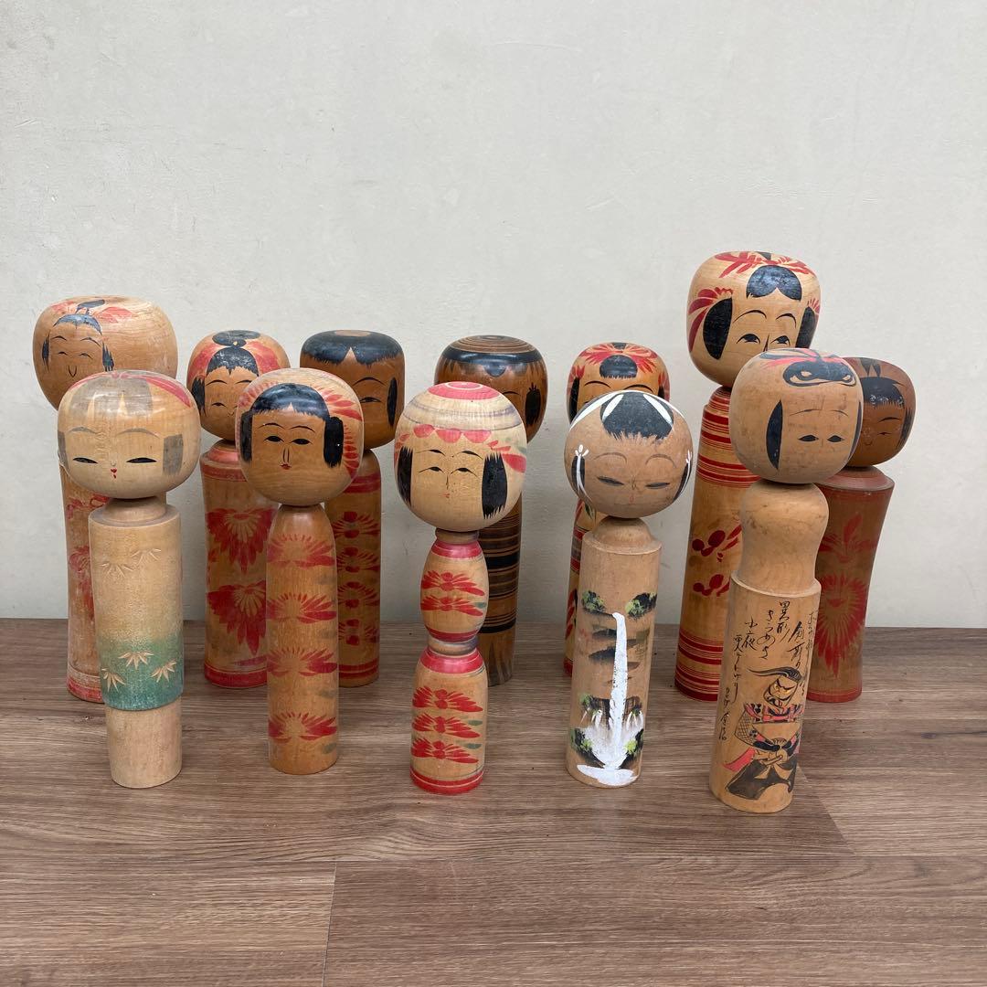 D-3 【希少】伝統工芸品 こけし 11点セット まとめ売り アンティーク レト