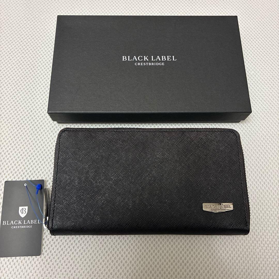 新品　ブラックレーベルクレストブリッジ　ラウンドジップ長財布　ブラック