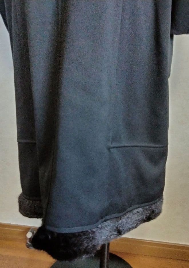 イヴサンローラン　ロングコート　ブラック　F36 ファー襟　ウール　レディース