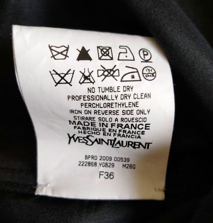 イヴサンローラン　ロングコート　ブラック　F36 ファー襟　ウール　レディース