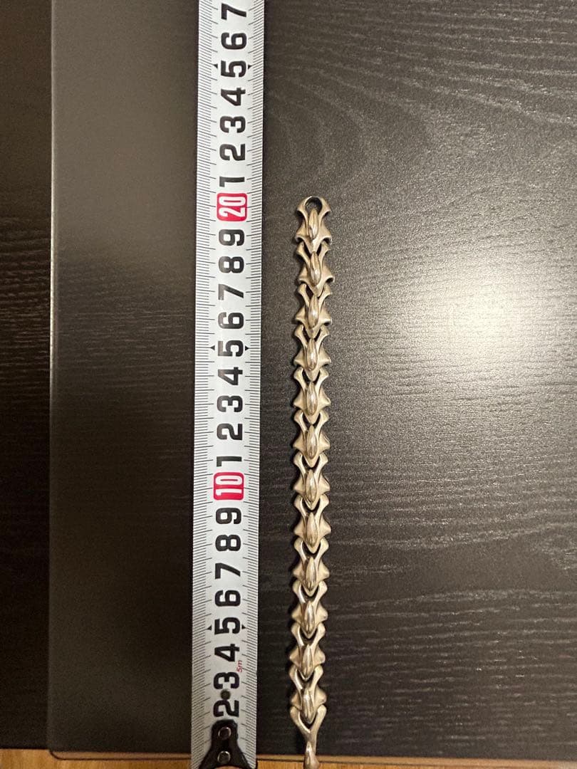 メンズブレスレット 葉型リンクチェーン 約20cm シルバー