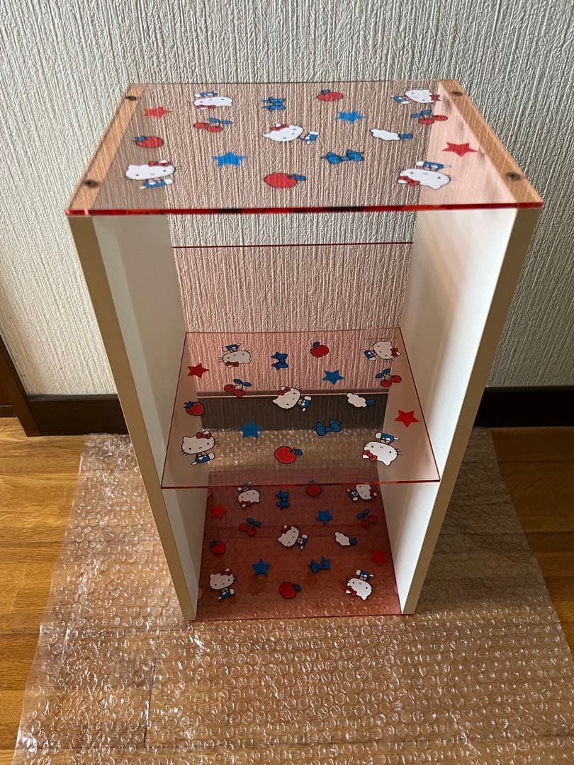 【希少・ヴィンテージ・レア】スケルトン 2段ボックス ピンク 棚（キティ）